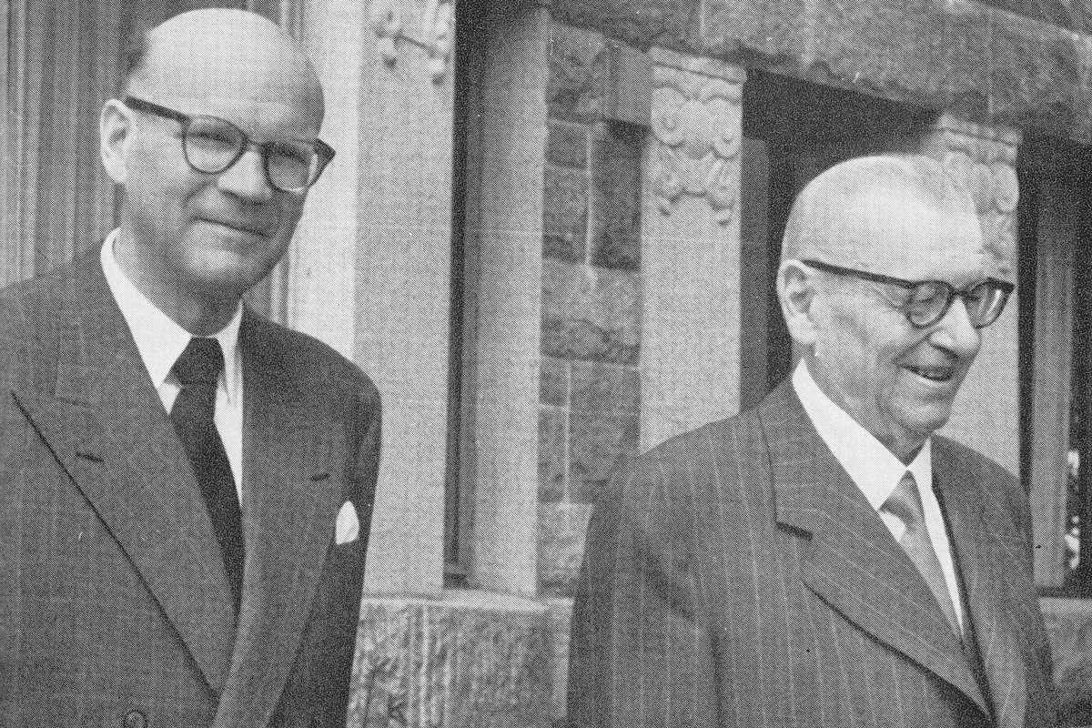 Урхо Кекконен и Юхо Кусти Паасикиви в Култаранта, 1955 год. Источник: Urho Kekkonen: taivalta, linjoja, näkökulmia, Eino S. Repo. Фото: Motopark / Wikimedia