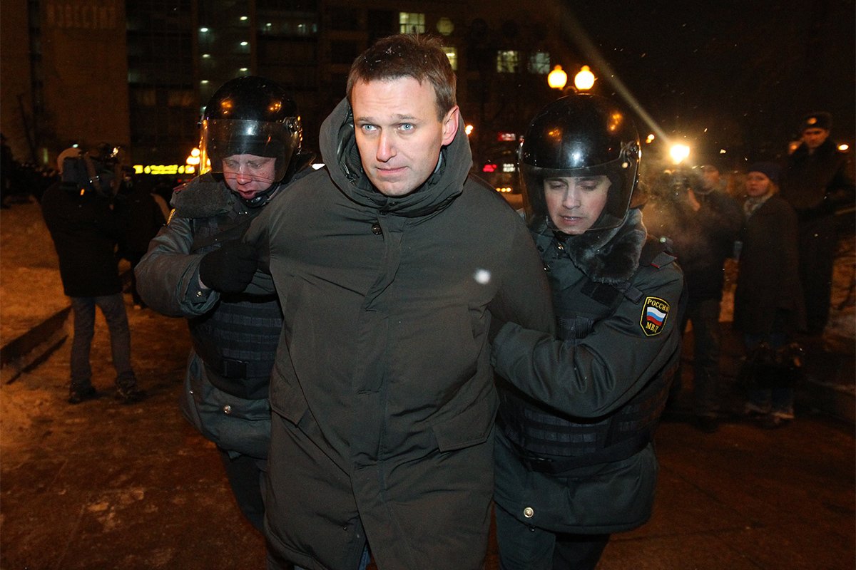 Moscow riot police detain Navalny at an opposition rally in Moscow, March 2012. Photo: Konstantin Zavrazhin / Getty Images