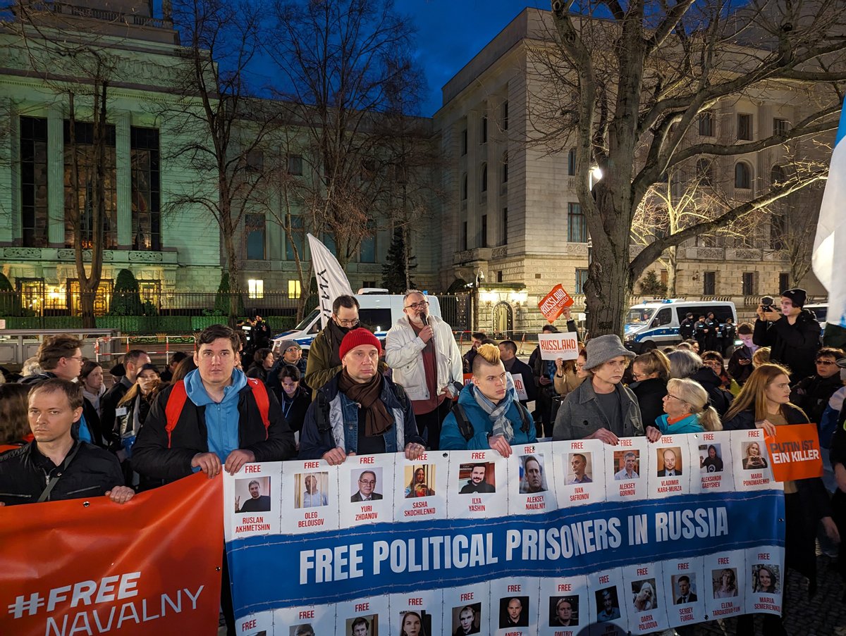 Марат Гельман на протестной акции в Берлине, 16 февраля 2024 года. Фото: A.Savin / Wikimedia (FAL)