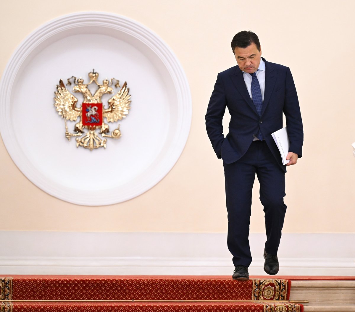 Андрей Воробьев после заседания Госсовета по вопросам развития транспорта в Кремле, 17 августа 2023 года. Фото: Дмитрий Азаров / Коммерсантъ / Sipa USA / Vida Press