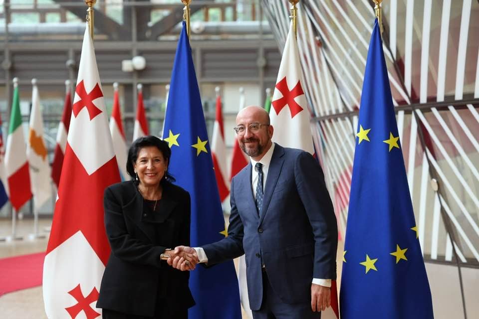 Саломе Зурабишвили и Шарль Мишель. Фото: Facebook