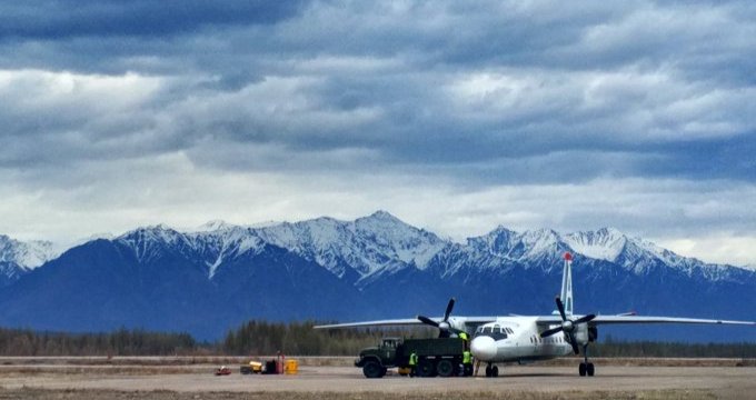 An Angara AN-24 plane preparing for take off in the Far Eastern Zabaykalsky region. Photo: Twitter