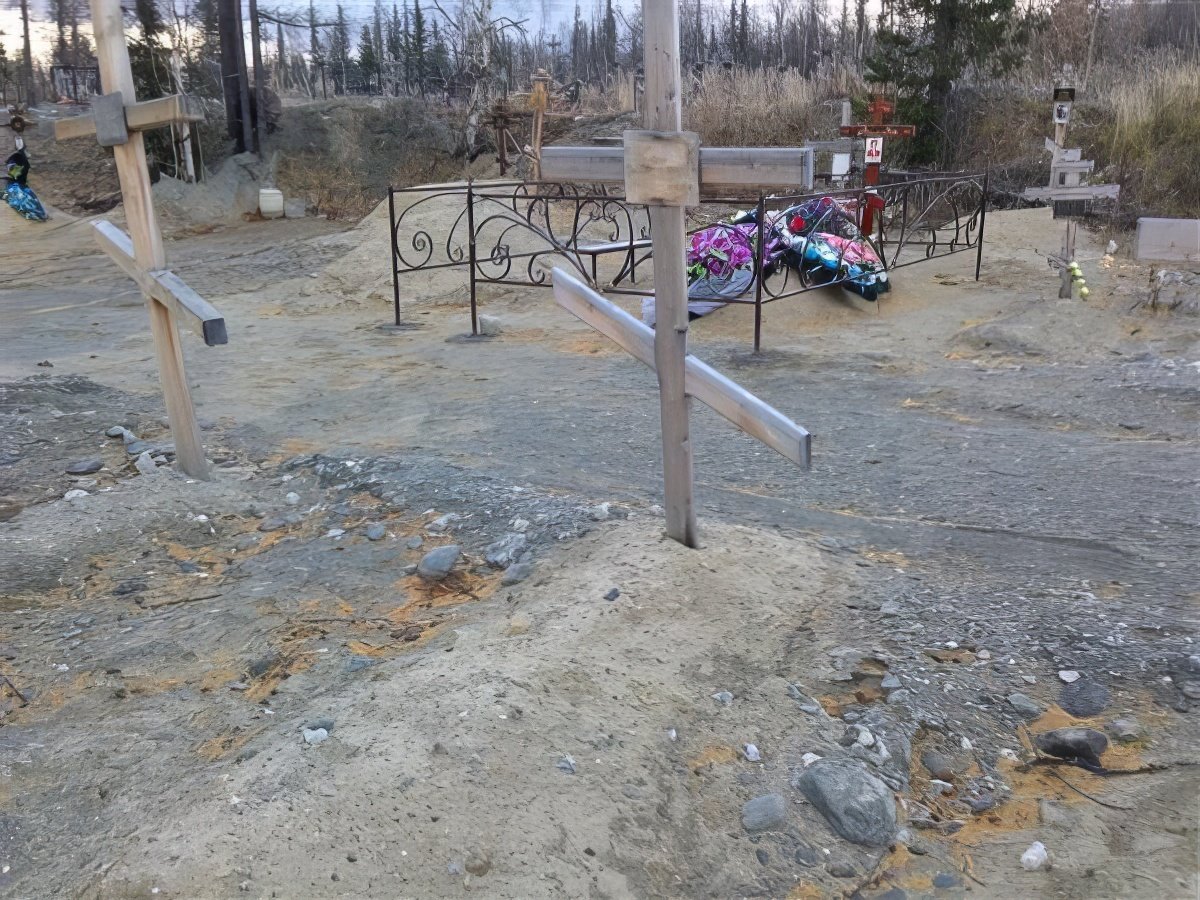 Могилы на кладбище в посёлке Харп. Фото: skorbim.com