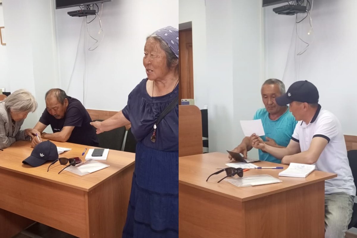 Суд над участниками акции, перекрывшими трассу, Онгудай, республика Алтай, 14 июня 2025 года. Фото: Карина Каймина / VK