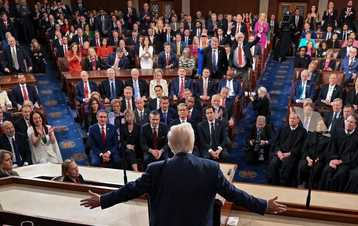 US President Donald Trump addresses a joint session of Congress in Washington, DC, 4 March 2025. Photo: EPA-EFE / JIM LO SCALZO