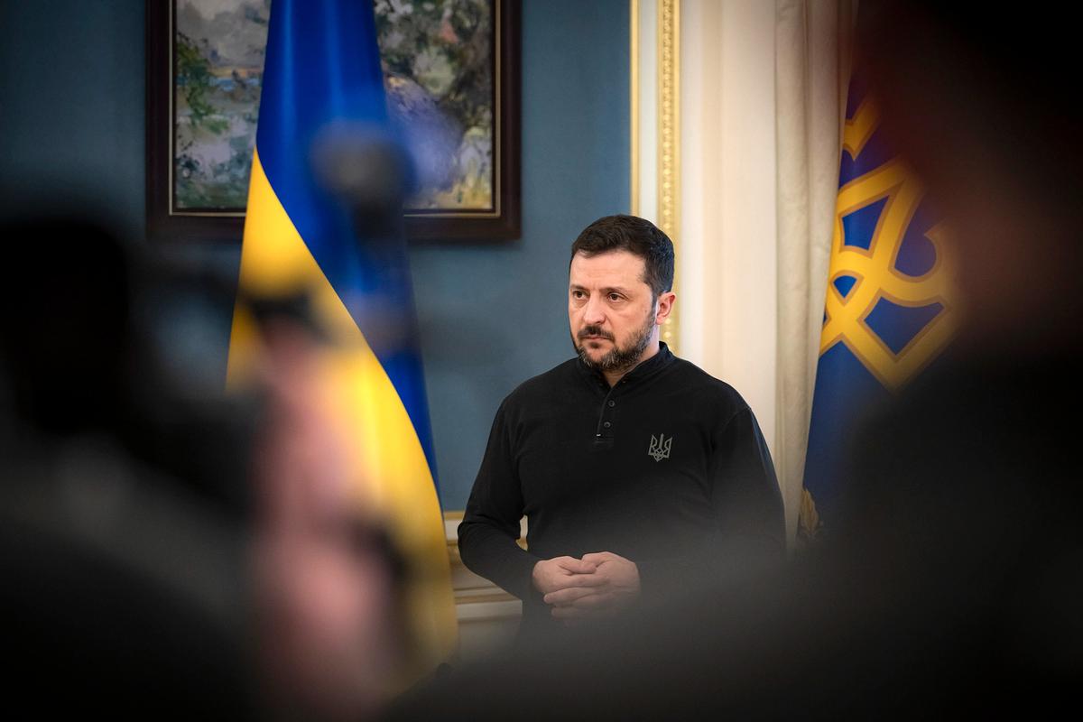 Ukrainian President Volodymyr Zelensky holds a press briefing in Kyiv, 19 February 2025. Photo: EPA-EFE / PRESIDENTIAL PRESS SERVICE