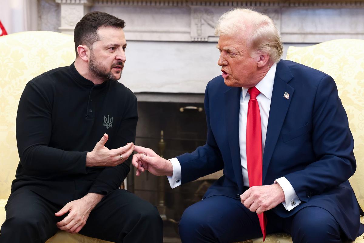 Ukrainian President Volodymyr Zelensky argues with US President Donald Trump in the Oval Office, 28 February 2025. Photo: EPA-EFE / JIM LO SCALZO / POOL