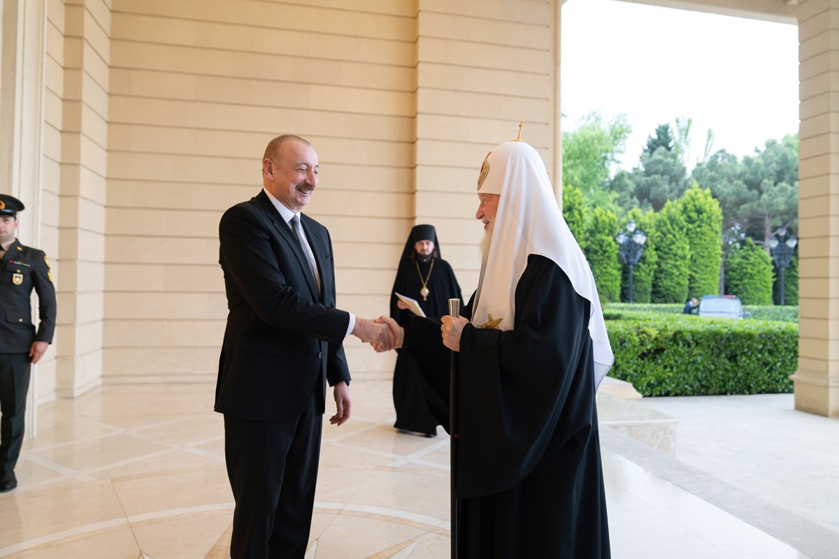 Патриарх Кирилл и Ильхам Алиев, Баку, 3 мая 2025 года. Фото: Олег Варов / Пресс-служба Патриарха Московского и всея Руси