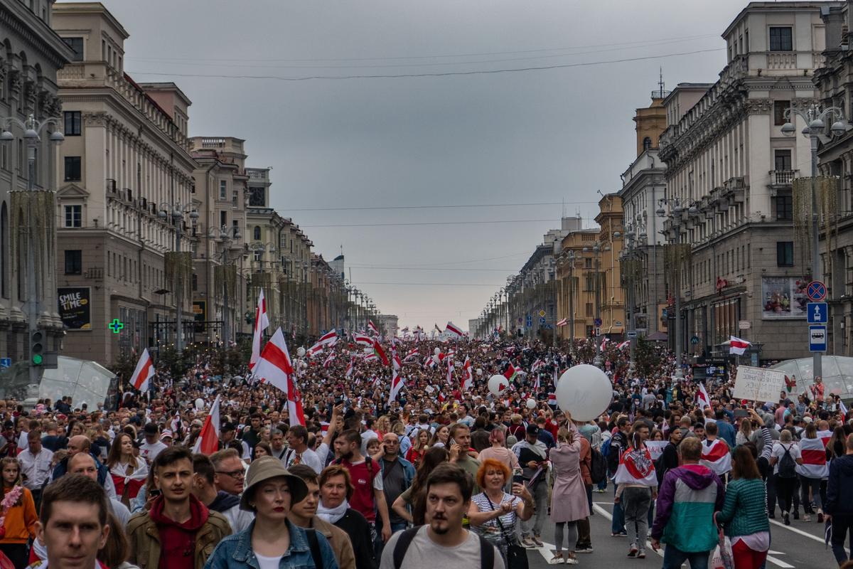 Протестный митинг против Лукашенко 23 августа 2020 года. Минск, Беларусь. Фото: Wikimedia Commons , Homoatrox, CC BY-SA 3.0