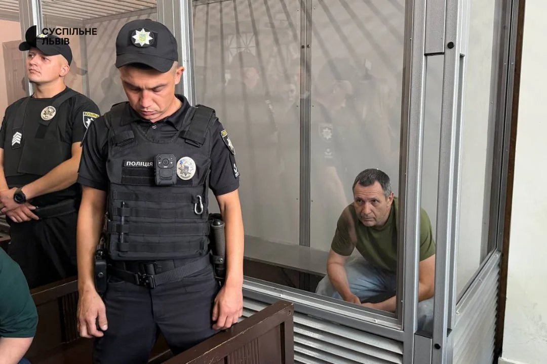 Mykhaylo Stselnikov in court in Lviv, western Ukraine, 2 September 2025. Photo: Suspilne