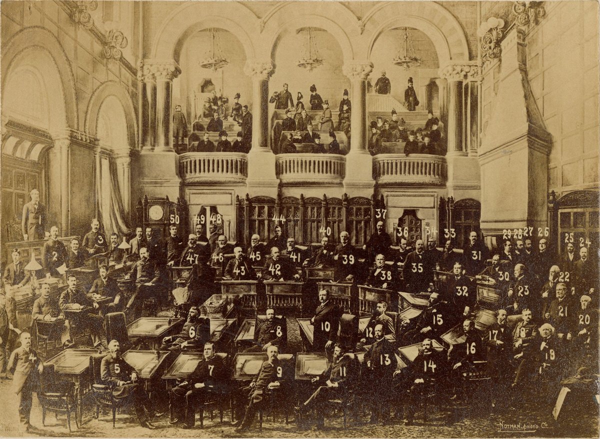 Делегация коллегии выборщиков Нью-Йорка голосует за Бенджамина Харрисона на пост президента. На выборах 1888 года Харрисон стал одним из президентов, избранных без победы на всенародном голосовании. Фото: Dominic / Wikimedia (PD)